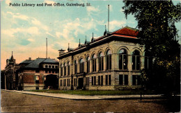 Illinois Galesburg Public Library And Post Office - Sonstige & Ohne Zuordnung