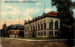 Illinois Galesburg Public Library And Post Office - Autres & Non Classés