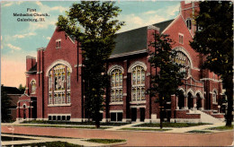 Illinois Galesburg First Methodist Church 1914 Curteich - Autres & Non Classés