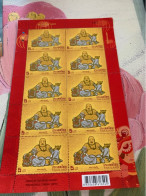 Thailand Stamp 2014 Buddha Blessing MNH Chinese New Year Sheet - Buddhismus