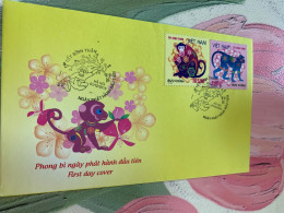 Vietnam Stamp 2015 Monkey FDC Perf - Chimpanzés