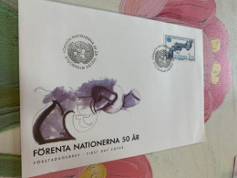 Sweden Stamp FDC Gun  Forests Nationerna 50 AR - Museums
