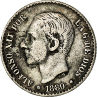 Monnaie, Espagne, Alfonso XII, 50 Centimos, 1880, Madrid, TTB, Argent, KM:685 - Premières Frappes