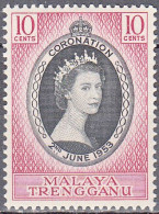 MALAYA--TRENGGANU  SCOTT NO 74  MINT HINGED  YEAR 1953 - Trengganu