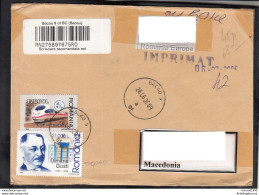 ROMANIA, R-COVER, TRAINS, DIMITRIE GUSTI, REPUBLIC OF MACEDONIA   (008) - Briefe U. Dokumente