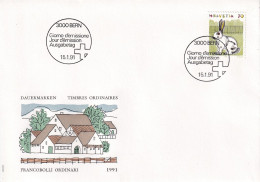 FDC SUIZA  1991 - Conejos