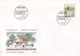 FDC SUIZA  1991 - Lapins
