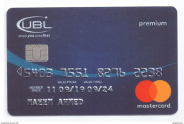 PAKISTAN  USED COLLECTABLE CARD UBL MASTERCARD - Carte Di Credito (scadenza Min. 10 Anni)