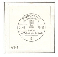 Montierter Stempel 8 München 1971 Treffen Zahnärzte Kongress - Pharmacie