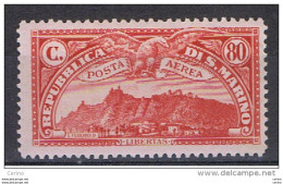 SAN  MARINO:  1931  P.A. VEDUTA  -  80 C. CARMINIO  T.L. -  SASS. 2 - Posta Aerea