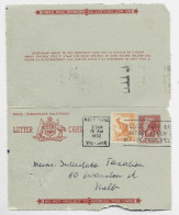 AUSTRALIA 3D ENTIER LETTER CARD + 1/2D KANGOROO MELBOURNE 1952 - Postal Stationery