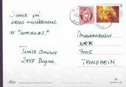 Norway PPC Klem Fra Meg... Geese & Hearts Coer Herzen. Aune / Hallmark BEGNA 1998 TRONDHEIM (2 Scans) - Covers & Documents