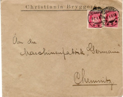 NORWAY 1898  LETTER SENT FROM KRISTIANIA TO CHEMNITZ - Covers & Documents