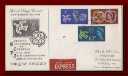 1961 UK Great Britain FDC Cover EUROPE CEPT '61 Unposted - 1952-1971 Pre-Decimal Issues