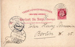 NORWAY 1903  POSTCARD SENT FROM TYSSE TO BERLIN - Lettres & Documents