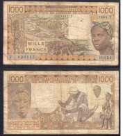 1000 Francs CFA, 1990 T, Togo, H.024, T 820115, Oberthur, P#_07, Banque Centrale États De L'Afrique De L'Ouest - West African States