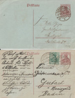 1918 - CP ENTIER GERMANIA 5 1/2 ! (TARIFS WÜRTTEMBERG) De CANNSTATT => STUTTGART Et GUTACH BADEN - Tarjetas