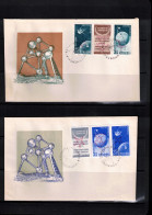 Romania 1958 Universal Exposition Brussels Michel 1717-1720 With Inverted Overprint 2x FDC - 1958 – Brussel (België)