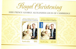 Australia ASC 3159 MS 2014  Royal Baby Christening, Miniature Sheet,mint Never Hinged - Mint Stamps