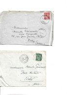 2 Enveloppes 1940-41 / 03 VICHY / GUIENNOT /Timbre Iris / Oblitération 03 CERILLY 66 St LAURENT DE LA SALANQUE - 1939-44 Iris