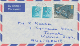 GB 1975 Machin 1/2p 2B (2x) And Parliamentary Conference 12p On Air Mail Cover From“DERBY“ To „ST. IVES, New South Wales - Briefe U. Dokumente