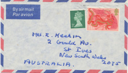 GB Machin 2 P 2B And Christmas 11 P On Air Mail Cover From“DERBY“ To „ST. IVES, New South Wales, Australia“ - Lettres & Documents