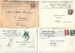 20 Enveloppes Timbre CERES / Oblitération 70 VESOUL MELISEY - 1945-47 Ceres De Mazelin