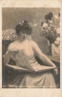 FANTAISIE - Femme - Salon 1906 - A Edouard - Jeune Fille Feuilletant Un Livre - Carte Postale  Ancienne - Frauen