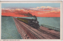 UNITED STATES - Great Salt Lake Cut Off - Bridge With Train With Rear Discription - Obras De Arte