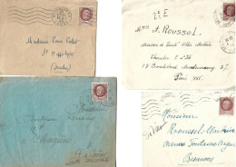 29 Enveloppes Timbre CERES / Oblitération 25 BESANCON PONTARLIER ARC SOUS CICON TREVILLERS ORNANS MONTBENOIT - 1945-47 Ceres De Mazelin