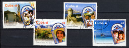 CUBA 2001, Yvert 3950/3, TOURISME, église, Voilier... 4 Valeurs, Oblitérés / Used. R1534 - Usati