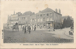 DENAIN - Rue De Villiers - Place Du Commerce - Cliché Peu Courant - Denain