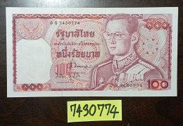 Thailand Banknote 100 Baht Series 12 P#89 SIGN#63 - 0S Replace AUNC #7430774 - Thailand