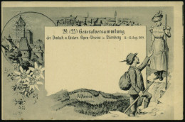 Nürnberg 1898 (Aug.) PP 5 Pf. Wappen, Grün: 29. (25) Generalversammlung Des Deutsch. U. Oesterr. Alpen-Vereins = Alpinis - Unclassified