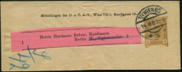 ÖSTERREICH 1907/09 Privat-Zeitungsstreifband 3 H. Franz-Joseph Hellbraun Und  3 H. Franz-Joseph-Jubiläum, Braunviol.: Mi - Ohne Zuordnung