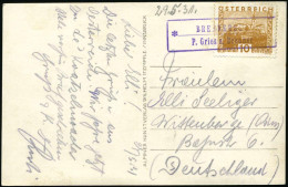 ÖSTERREICH 1931 (29.5.) Viol. Ra2:  B R E N N E R S E E / P. Gries A. Brenner (= PSt.II) S/w.-Foto-Ak: Straßen-Grenze Am - Ohne Zuordnung