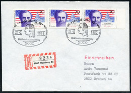 2000 HAMBURG 13/ 250.Geburtstag George Washington 1982 (22.2.) SSt = Kopfbild G. Washington 2x Auf 3x 70 Pf. Carl Schurz - Otros & Sin Clasificación