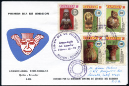 ECUADOR 1976 (12.2.) Archäolog. Museum Der Zentralbank, Kompl.Satz Mit Luftpost-Marken, (Keramik)-Fundstücke 800 V. Chr. - Autres & Non Classés