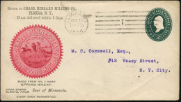 U.S.A. 1895 (19.1.) Reklame-PU 2 C. Washington, Grün: Hibbard Milling Co. (schwache Eckbugspur) Abb: Pflügender Bauer U. - Other & Unclassified