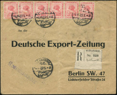 ÄGYPTEN 1922 (4.1.) 5 M. " S P H I N X  Von Gizeh", Mattrosa, Reine MeF: 6 Stück (2x Unten Mäng.) 1K: + RZ: ALEXANDRIE ( - Egiptología