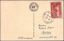 FRANKREICH 1937 (22.8.) 30 C. U. 55 C. Nike Von Samothrake = Kompl. Satz , 2 Dekorative, Motivgl. Ak., Je 1K: PARIS/MUSE - Archéologie