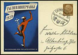 CRIMMITSCHAU/ Tag Der Briefmarke/ RdPh/ WHW 1939 (8.1.) SSt Auf Sonder-P 3 Pf. Hindenbg.: Tag Der Briefmarke = Merkur (b - Mitología