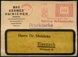 HAINICHEN/ KERMA/ ..Kerma Verbandsstoff 1933 (16.2.) AFS Francotyp = Rachegöttin "Kerma" (mit Schwert) Klar Auf Firmen-V - Mythologie