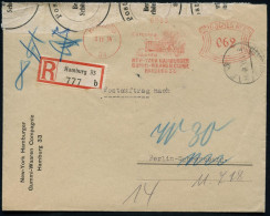 HAMBURG/ 33/ Hercules/ Kämme/ NEW-YORK HAMBURGER/ GUMMIWAAREN COMP. 1934 (3.11.) AFS Francotyp 062 Pf. = Herkules (mit K - Mitología