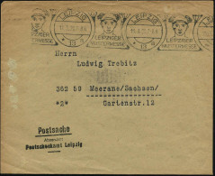 LEIPZIG/ *13a/ LEIPZIGER/ MUSTERMESSE 1920 (11.3.) Seltener U. Gesuchter Band-MWSt = Merkurkopf ,  E N G E R  Abstand Kl - Mitología