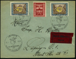 LEIPZIG/ TAG DER BRIEFMARKE 1943 (10.1.) SSt = Merkurkopf 3x Klar Auf 2x 6+24 Pf. Tag Der Briefmarke (Mi.2x 828, 829)  K - Mythology