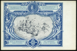 VENEZUELA 1911 Sonder-P 10 C. F. De Miranda, Rot: 100 Jahre Unabhängigkeit = Mytholog. Pferde-Troika Mit Frauenfiguren M - Mythologie