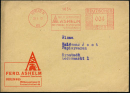 BERLIN N/ 65/ HELM LERNMITTEL/ ASHELM.. 1937 (23.5.) AFS Francotyp "Mäanderrechteck" = Röm. Legionärshelm Auf Motivgleic - Archéologie