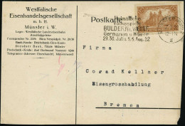 MÜNSTER (WESTF) 2/ II/ Heimatl./ Volksspiele/ BULDERN I.WESTF./ Germanen U.Römer.. 1922 (7.7.) Seltener MWSt Auf Links V - Archaeology