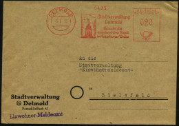 DETMOLD/ Stadtverwaltung/ Detmold.. 1953 (Feb.) AFS Ohne PLZ = Hermanns-Denkmal Zur Varus-Schlacht (9 N. Chr.) Klar Gest - Archaeology